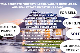 generate property leads, vacant home leads, and real estate investment leads