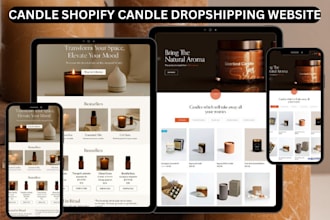 design candle shopify scented candle wax store candle dropshipping website