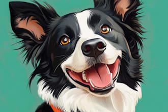 design a custom disney pet portrait illustration