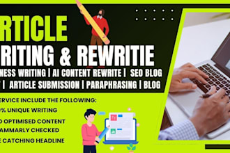 professionally rewrite articles and expert SEO keyword writing or blog rewrite