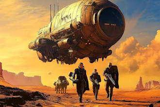 draw concept art, sci fi illustration and sci fi art