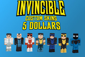create you a custom invincible minecraft skin