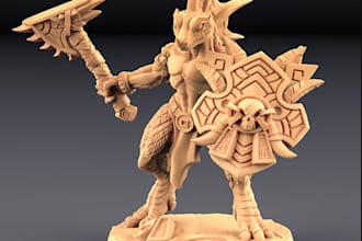 sculpt 3d dnd model, custom board game miniature, 3d dnd mini creature, blender