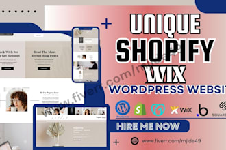 design unique wordpress shopify wix squarespace website design, clone website