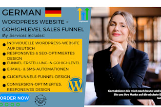 develop german wordpress website,build sales funnel in gohighlevels,clickfunnel