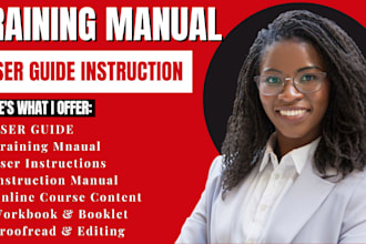create training manual, user guide, instructional manual, online course content