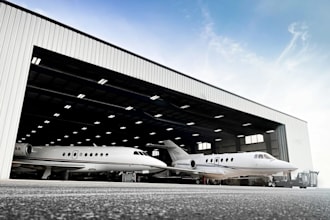 do 3d airplane hanger warehouse, showroom, airport facility design