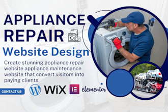 design professional appliance repair website appliance repair wordpress website