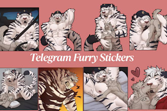 draw furry telegram stickers design discord nsfw sfw pfp fursona art commissions