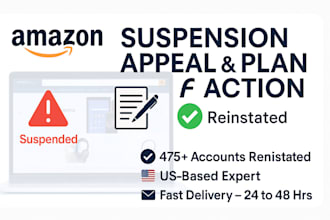 write a winning amazon suspension appeal, plan of action for account listing