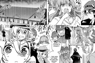 draw professional high level manga or comic pages with detailed illustrations