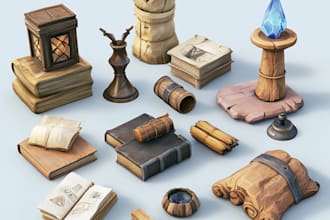create 2d props, icons, objects and items for your game