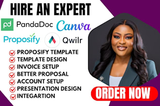 design outstanding presentation, canva or powerpoint, qwilr, proposify, pandadoc