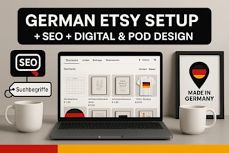 create german etsy store, etsy seo tags german tags products tags and german pod