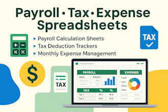 payroll spreadsheet, tax calculation spreadsheet, expense management spreadsheet