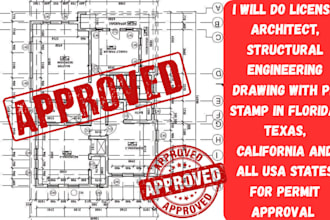 license architect, structural engineer pe stamp in florida, texas, california