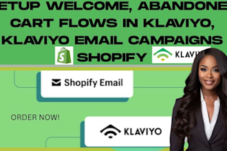 setup welcome, abandoned cart flows in klaviyo, klaviyo email campaigns shopify