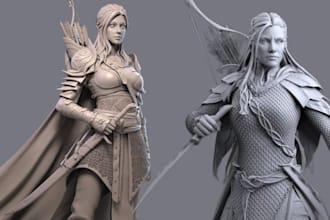 sculpt custom 3d character, 3d animal, or any model for 3d printing and game