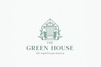 design unique green house logo