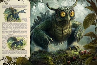 draw high quality creature, character, and fantasy design