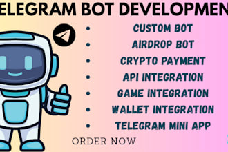 build telegram bot tg miniapp crypto payment airdrop bot wallet integration app