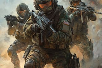 draw military themed, 2d character illustrations for you