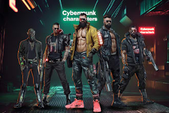 make sci fi or cyberpunk character concept art
