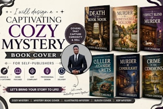 design a captivating cozy mystery book cover for self publishers