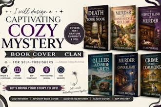 design a captivating cozy mystery book cover for self publishers