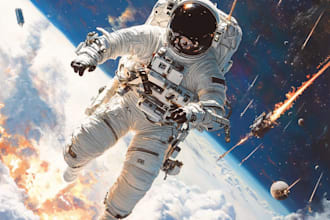 create high quality space art and futuristic space scenes