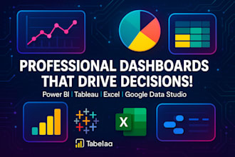 create professional dashboards in power bi tableau excel and google data studio