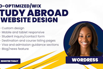 study abroad website, education consultancy website, student visa website