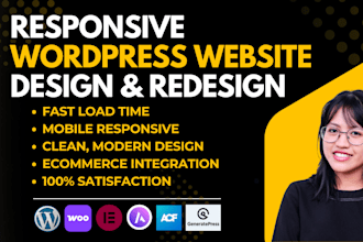 design, redesign responsive wordpress website, business website, ecommerce site