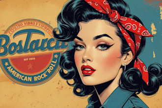 make amazing rockabilly logo for you in just two days