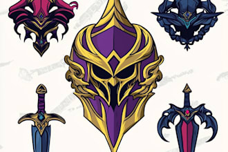 design emblem, logo and badge for fantasy comics manga