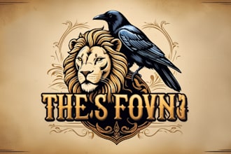 do awesome crow lion logo with my creative thinking