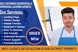 build commercial cleaning website, house cleaning website commercial clean leads