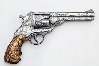 draw a 3d weapon illustration for gaming