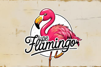 create unique hype flamingo logo with unlimited revisions