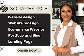 develop mobile responsive squarespace design website with online booking or wix