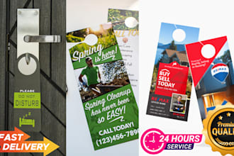 design flyer, postcard, rack card, door hanger, or media kit within 24 hours