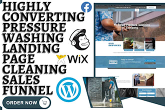 design pressure washing landing page power washing website cleaning sales funnel