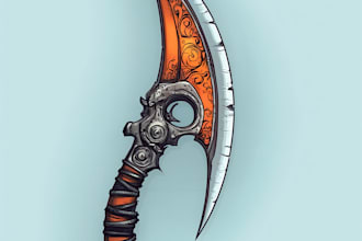 do a 3d weapon illustration