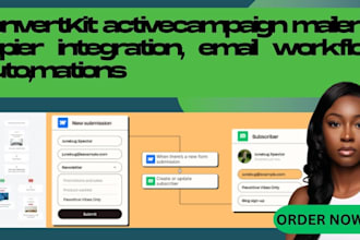 setup convertkit,activecampaign mailerlite  zapier integration, email workflow