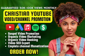 super fast organic USA christian youtube promotion, gospel music monetization