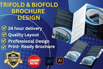 design stunning bifold trifold marketing brochure flyer leaflet brochure design