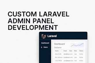 develop a custom laravel web app or admin panel