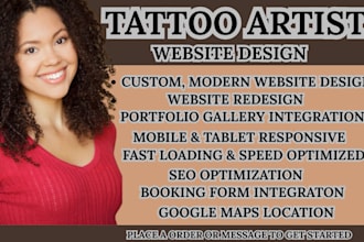tattoo studio website tattoo artist website booking website tattoo shop website