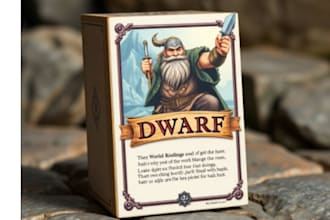 design custom tcg, ccg, sports cards card boxes 3d mockup and rulebooks trading