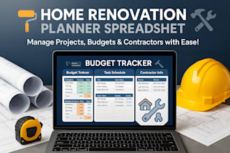 create home renovation project management spreadsheet with contractor tracker
